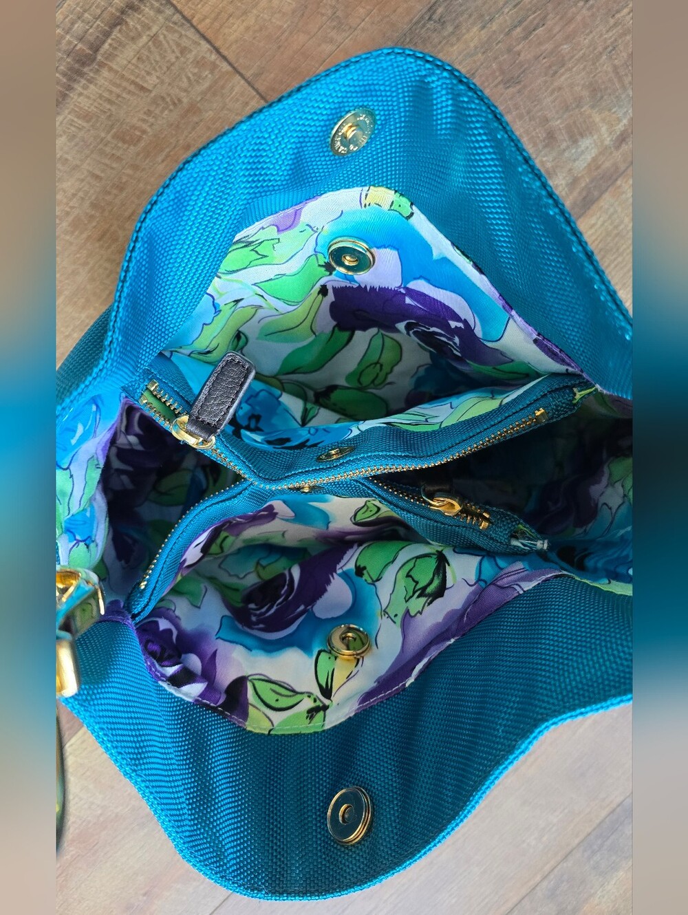 JPK Paris 75 Teal Nylon Buckett Bag - Picture 7 of 7